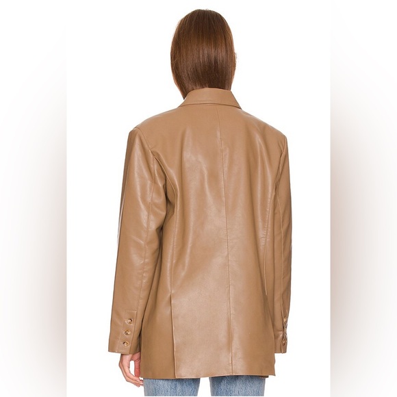 $298 PISTOLA ROMAN VEGAN LEATHER BLAZER TORTOISESHELL REVOLVE MOTHER GRLFRND - Picture 11 of 12